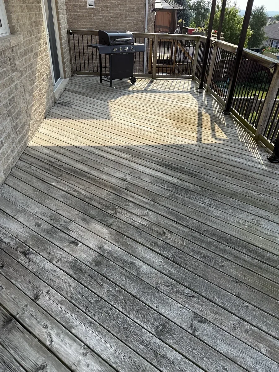 Before balcony deck refinishing by Bright Home Care in the GTA