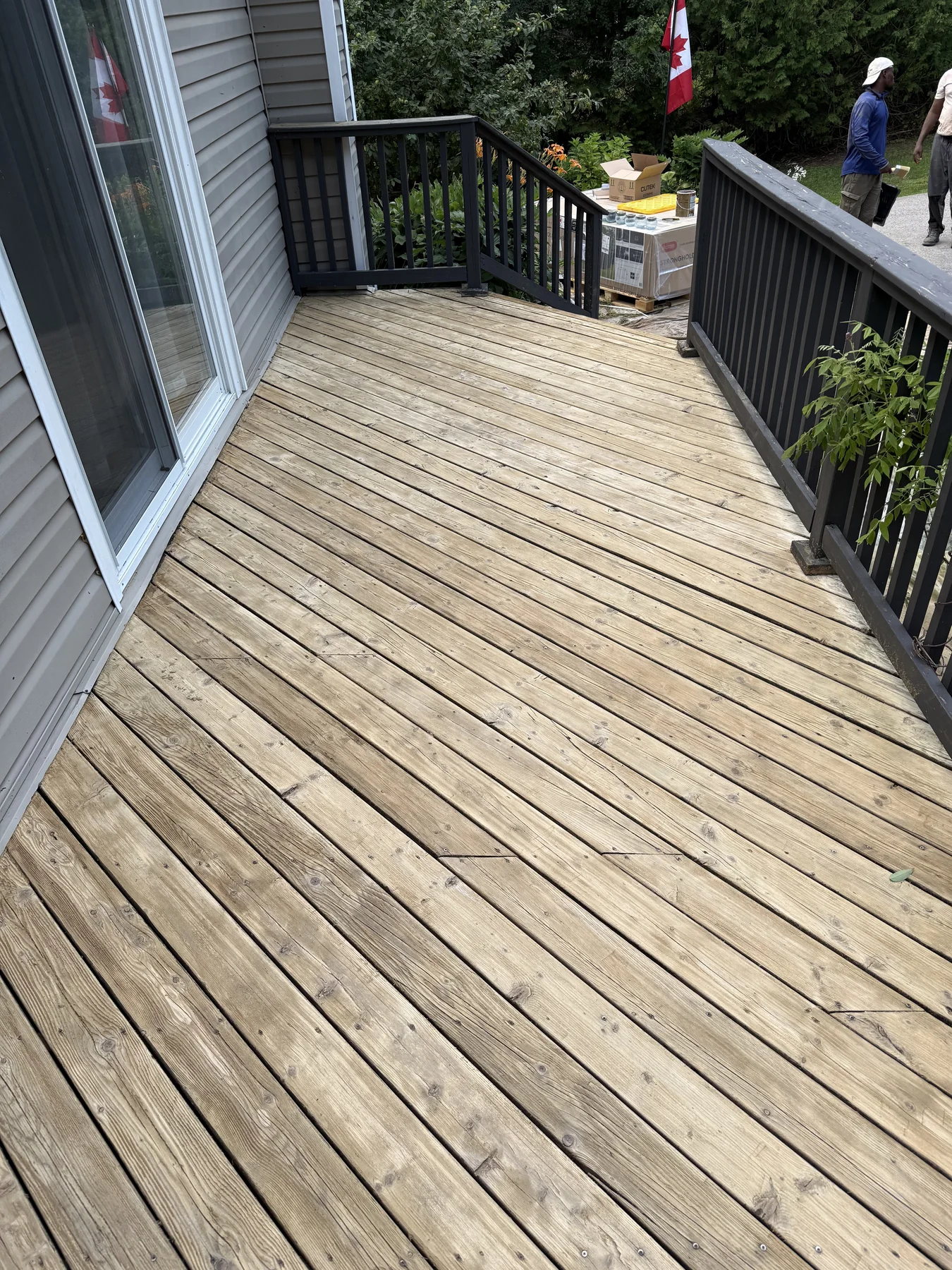 Before deck refinishing prep by Bright Home Care in the GTA
