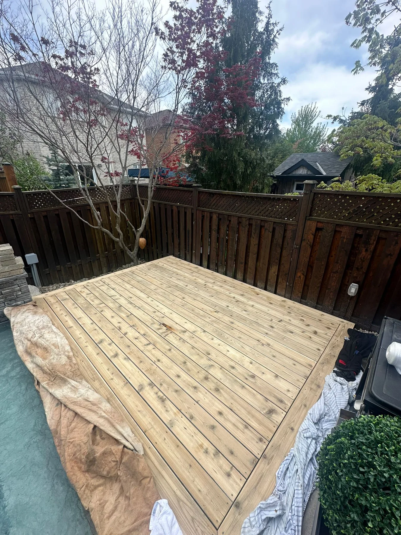 Before deck sanding and staining by Bright Home Care in the GTA