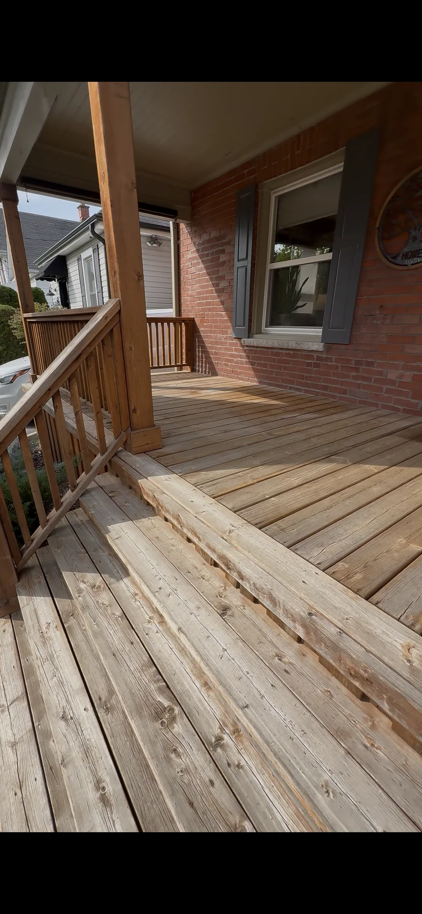 Before front porch refinishing by Bright Home Care in the GTA