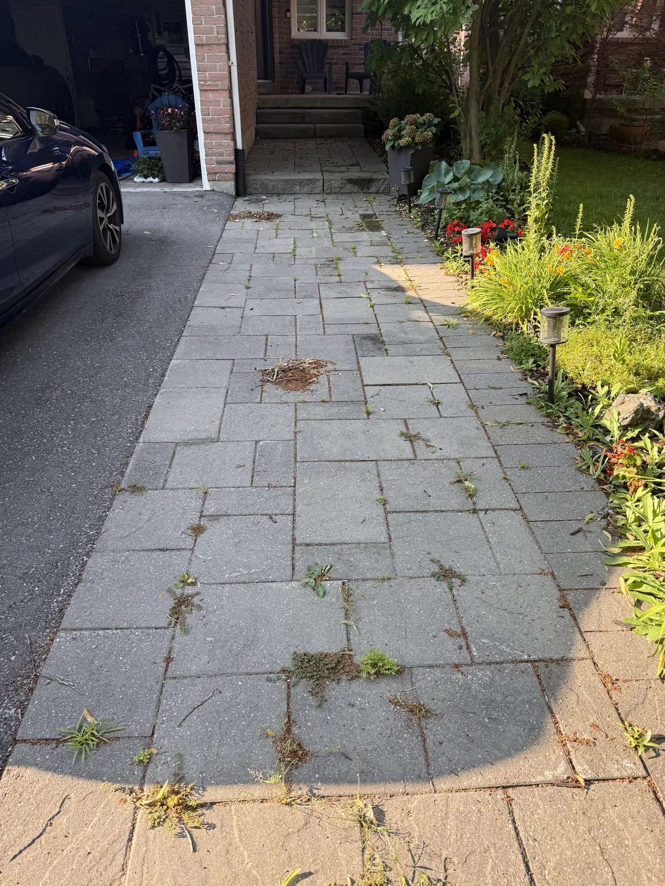 Before interlock driveway cleaning by Bright Home Care in the GTA
