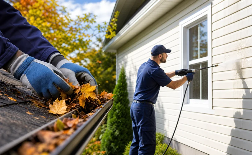 Bright Home Care gutter cleaning and pressure washing exterior maintenance services